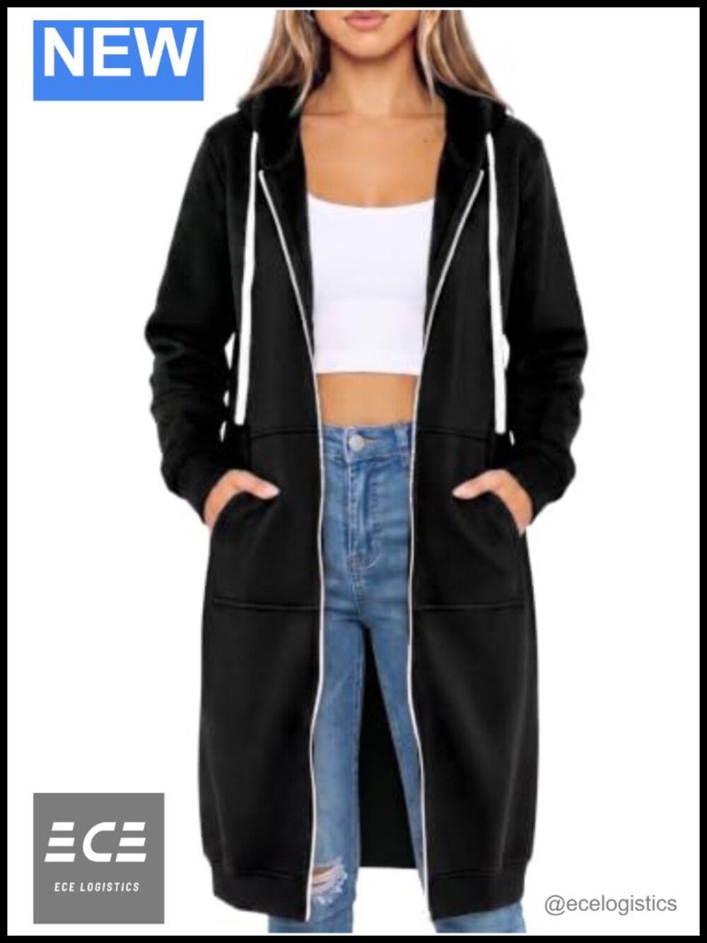 Women's Full Zip Fleece Hoodie Oversized Tunic Sweatshirt with Pockets